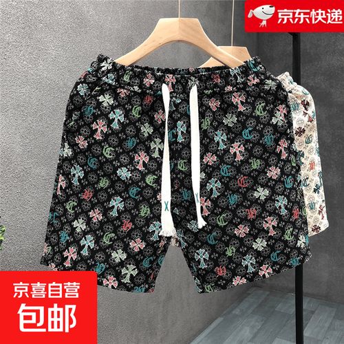 休闲短裤男夏季薄款青春时尚五分裤运动健身潮流花色沙滩裤子 【工厂