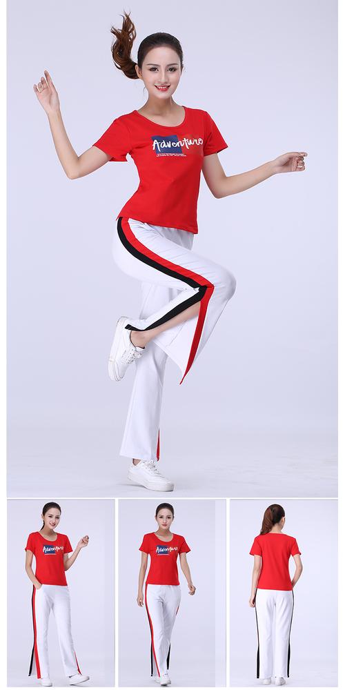 年新款夏季广场舞服装短袖套装棉质健身休闲运动服鬼步舞服女免运费